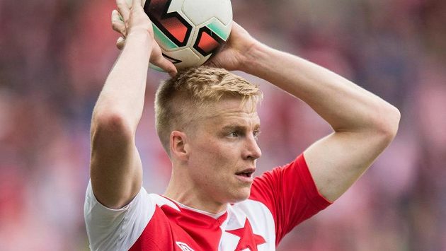 Obránce Slavie Michal Frydrych. Obránce Slavie Michal Frydrych.