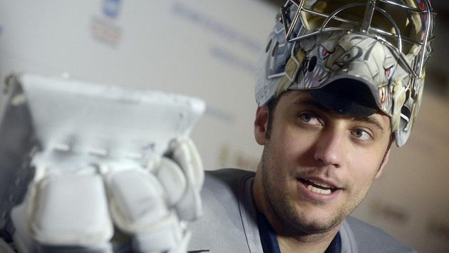 Brankář národního týmu Ondřej Pavelec Brankář národního týmu Ondřej Pavelec