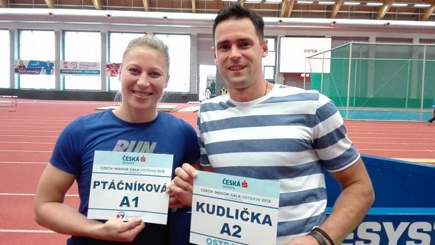 Jiřina Ptáčníková s Janem Kudličkou před mítinkem Czech Indoor Gala. Jiřina Ptáčníková s Janem Kudličkou před mítinkem Czech Indoor Gala.