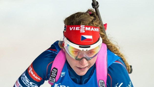 Markéta Davidová během sprintu žen ve Vysočina Areně. Markéta Davidová během sprintu žen ve Vysočina Areně.