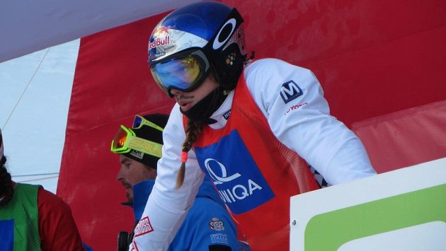Eva Samková na startu při mistrovství světa v rakouském Kreischbergu. Eva Samková na startu při mistrovství světa v rakouském Kreischbergu.