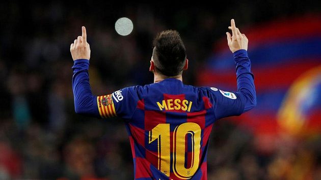 Barcelonský Lionel Messi po jednom ze svých gólů proti Celtě Vigo. Barcelonský Lionel Messi po jednom ze svých gólů proti Celtě Vigo.