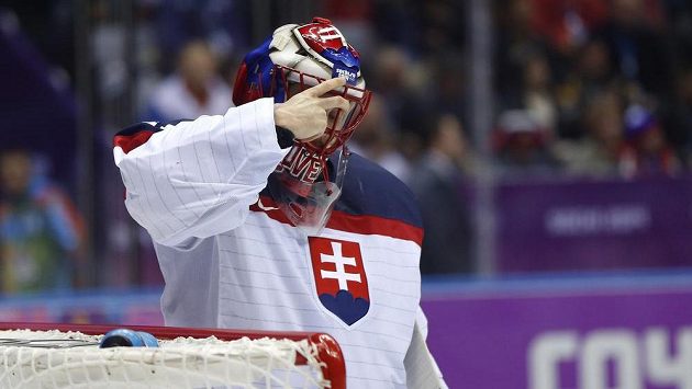 Brankář Halák prožil proti Slovincům perný zápas... Brankář Halák prožil proti Slovincům perný zápas...