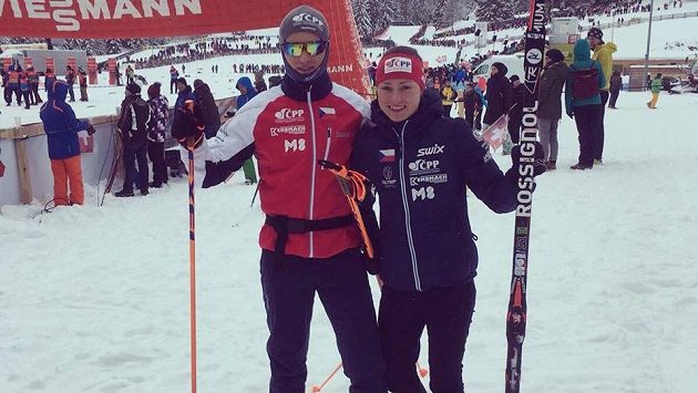 Spokojení sourozenci Petra a Michal Novákovi po sprintu v Lenzerheide. Spokojení sourozenci Petra a Michal Novákovi po sprintu v Lenzerheide.