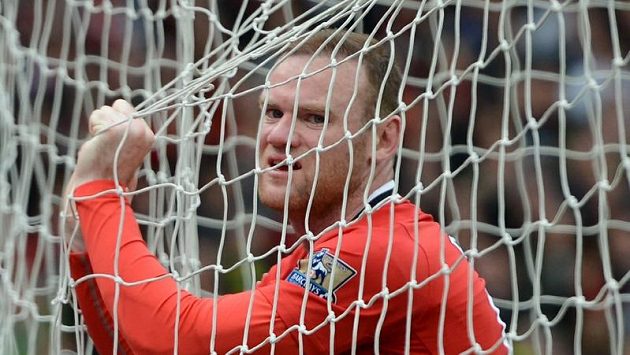 Útočník Manchesteru United Wayne Rooney Útočník Manchesteru United Wayne Rooney