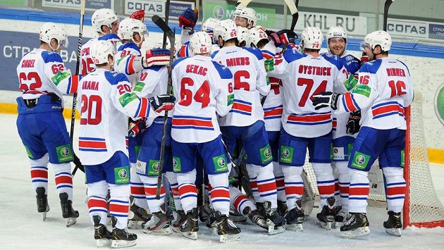 Radost hokejistů Lev Praha Radost hokejistů Lev Praha