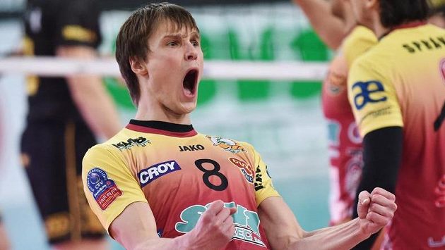 Jakub Janouch z Liberce se raduje z výhry. Jakub Janouch z Liberce se raduje z výhry.