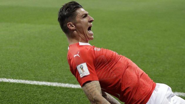 Steven Zuber oslavuje svůj gól proti Brazílii. Steven Zuber oslavuje svůj gól proti Brazílii.