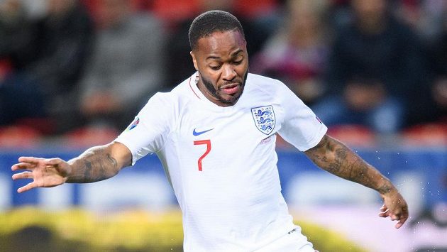 Raheem Sterling v utkání kvalifikace ME 2020 v Praze. Raheem Sterling v utkání kvalifikace ME 2020 v Praze.