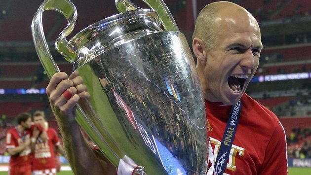 Arjen Robben, autor vítězné trefy Bayernu ve finále Ligy mistrů proti Dortmundu. Arjen Robben, autor vítězné trefy Bayernu ve finále Ligy mistrů proti Dortmundu.