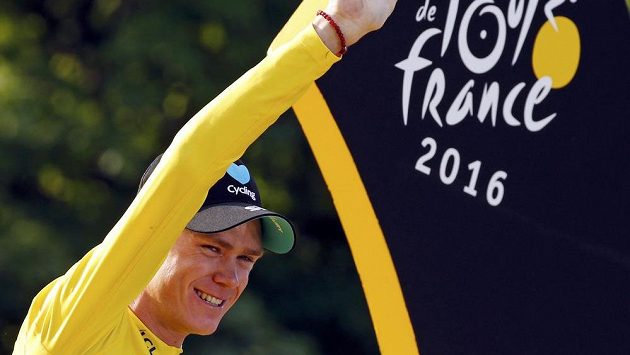 Vítěz Tour de France 2016 Chris Froome z Velké Británie. Vítěz Tour de France 2016 Chris Froome z Velké Británie.