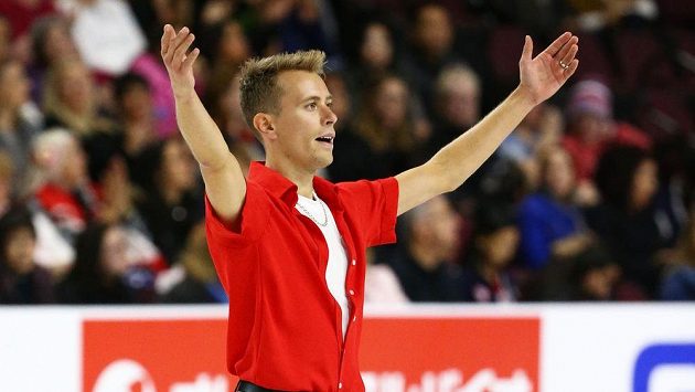 Michal Březina při krátkém programu na nedávné Americké brusli. Michal Březina při krátkém programu na nedávné Americké brusli.