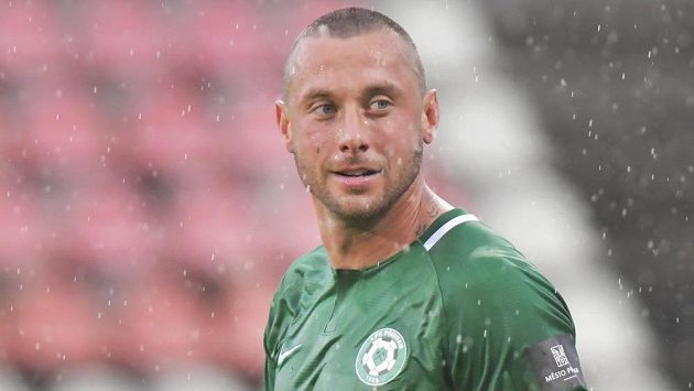 Příbramský Miroslav Slepička v utkání s Teplicemi. Příbramský Miroslav Slepička v utkání s Teplicemi.