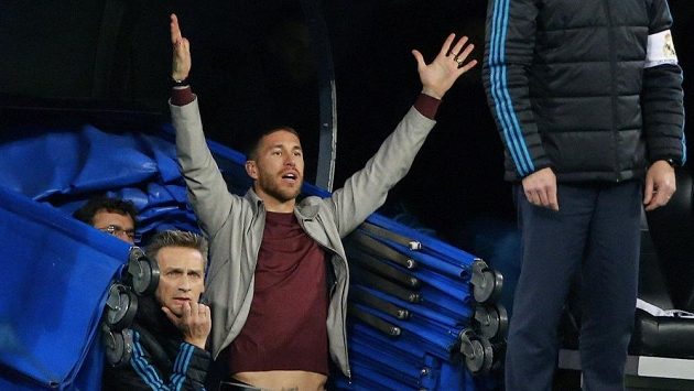 Sergio Ramos během odvety semifinále Ligy mistrů mezi Realem Madrid a Juventusem. Sergio Ramos během odvety semifinále Ligy mistrů mezi Realem Madrid a Juventusem.