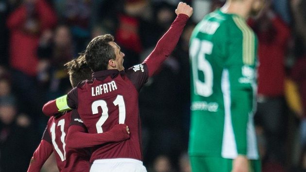 David Lafata se raduje z gólu Sparty proti Bohemians - ilustrační foto. David Lafata se raduje z gólu Sparty proti Bohemians - ilustrační foto.