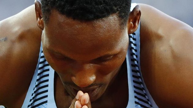 Isaac Makwala z Botswany na MS v Londýně. Isaac Makwala z Botswany na MS v Londýně.