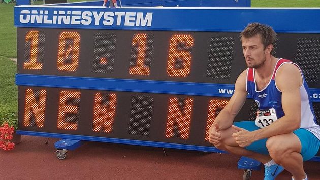 Nový český rekordman v běhu na 100 m Zdeněk Stromšík. Nový český rekordman v běhu na 100 m Zdeněk Stromšík.