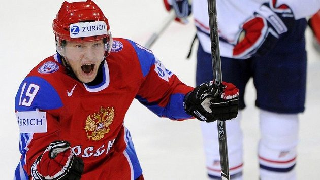 Anton Kurjanov slaví gól v dresu ruské reprezentace proti USA na MS 2009. Anton Kurjanov slaví gól v dresu ruské reprezentace proti USA na MS 2009.