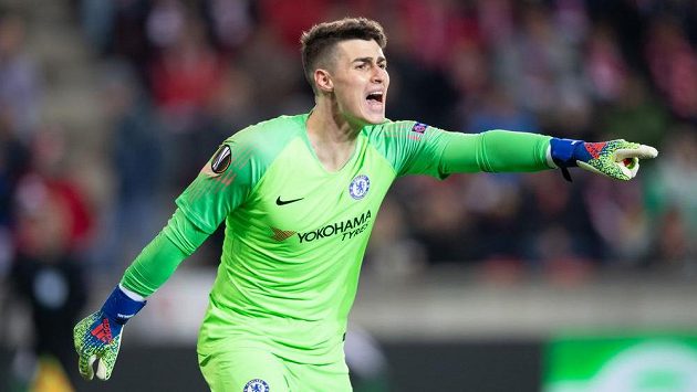 Brankář Chelsea Kepa Arrizabalaga během utkání čtvrtfinále na hřišti Slavie. Brankář Chelsea Kepa Arrizabalaga během utkání čtvrtfinále na hřišti Slavie.