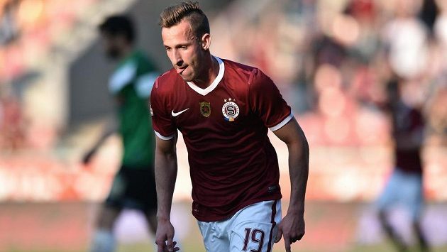 Obránce Sparty Matěj Hybš oslavuje svůj pohárový gól právě proti Jablonci. Obránce Sparty Matěj Hybš oslavuje svůj pohárový gól právě proti Jablonci.