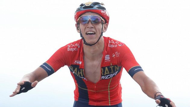Belgičan Dylan Teuns v cíli šesté etapy Tour. Belgičan Dylan Teuns v cíli šesté etapy Tour.