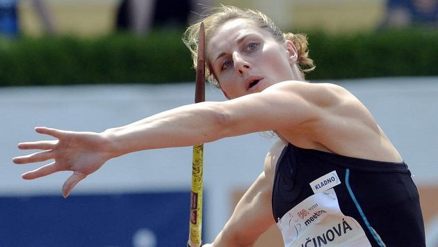 Česká sedmibojařka Eliška Klučinová při hodu oštěpem. Česká sedmibojařka Eliška Klučinová při hodu oštěpem.