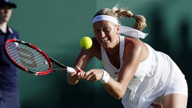Petra Kvitová v zápase s Ruskou Jekatěrinou Makarovovou. Petra Kvitová v zápase s Ruskou Jekatěrinou Makarovovou.