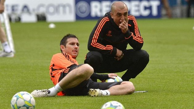 Frank Lampard a kouč Chelsea Roberto Di Matteo Frank Lampard a kouč Chelsea Roberto Di Matteo