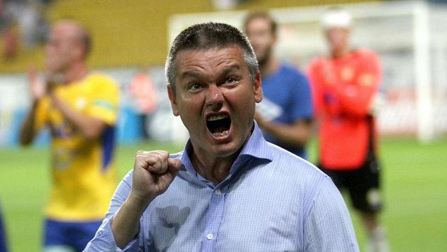 Trenér Teplic David Vavruška se raduje z remízy s Plzní Trenér Teplic David Vavruška se raduje z remízy s Plzní