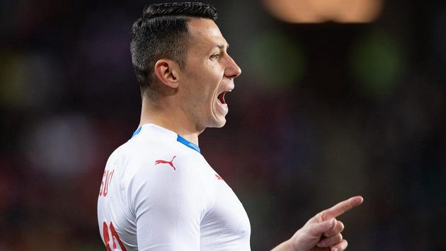 Marek Suchý během přátelského utkání s Brazílií. Marek Suchý během přátelského utkání s Brazílií.