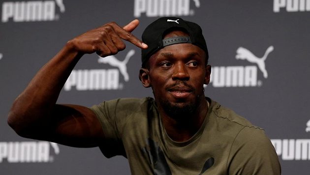 Jamajčan Usain Bolt na tiskové konferenci v Londýně. Jamajčan Usain Bolt na tiskové konferenci v Londýně.