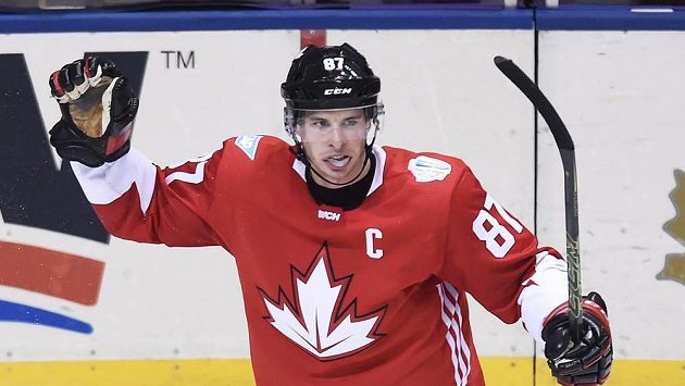Kapitán Kanady Sidney Crosby se raduje z vlastního gólu proti Výběru Evropy. Kapitán Kanady Sidney Crosby se raduje z vlastního gólu proti Výběru Evropy.