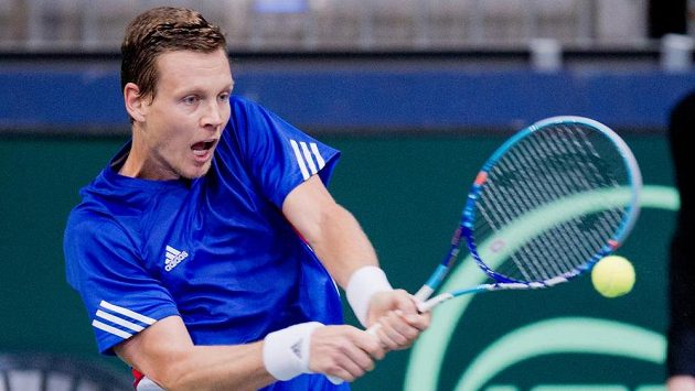 Český tenista Tomáš Berdych v daviscupovém utkání proti Němci Alexanderu Zverevovi. Český tenista Tomáš Berdych v daviscupovém utkání proti Němci Alexanderu Zverevovi.