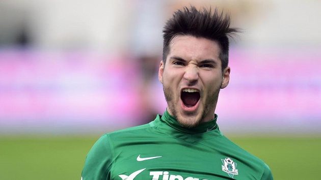 Michal Trávník z Jablonce se raduje z úvodního gólu utkání proti Hradci Králové. Michal Trávník z Jablonce se raduje z úvodního gólu utkání proti Hradci Králové.