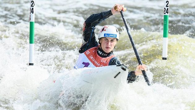 Gabriela Satková při finálové jízdě na ME ve vodním slalomu v Praze. Archivní foto Gabriela Satková při finálové jízdě na ME ve vodním slalomu v Praze. Archivní foto