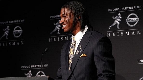 Robert Griffin III během vyhlašování vítěze Heisman Trophy Robert Griffin III během vyhlašování vítěze Heisman Trophy