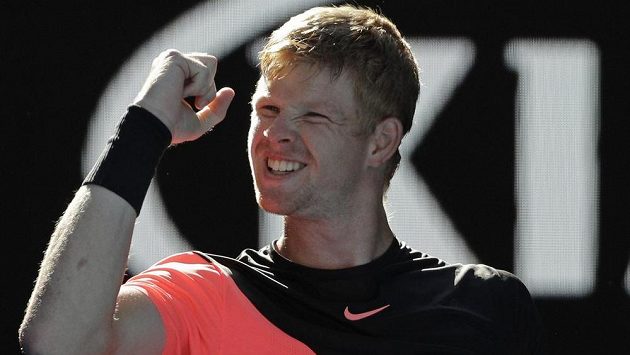 Kyle Edmund se raduje z výhry nad Grigorem Dimitrovem. Kyle Edmund se raduje z výhry nad Grigorem Dimitrovem.