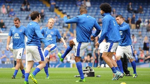 Fotbalisté Evertonu na tréninku Fotbalisté Evertonu na tréninku