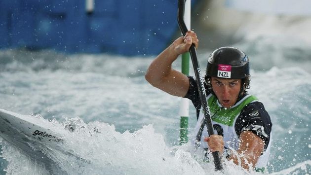 Novozélandský kajakář Mike Dawson v olympijské soutěži Novozélandský kajakář Mike Dawson v olympijské soutěži