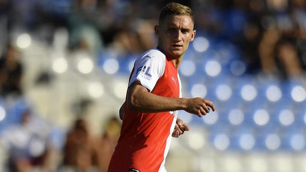 Autor prvního gólu Slavie Jan Kuchta. Autor prvního gólu Slavie Jan Kuchta.