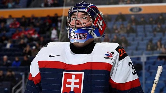 Slovenský gólman Roman Durný na posledním mistrovství světa juniorů. Slovenský gólman Roman Durný na posledním mistrovství světa juniorů.