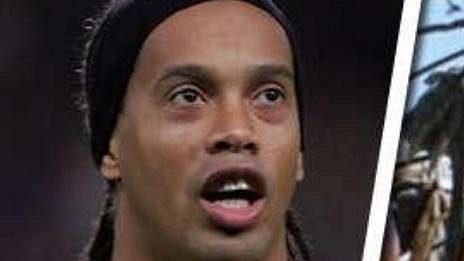 Brazilská hvězda Ronaldinho a Jar Jar Binks (Hvězdné války)... Brazilská hvězda Ronaldinho a Jar Jar Binks (Hvězdné války)...
