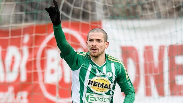 David Bartek z Bohemians oslavuje gól na 1:0 v utkání s Teplicemi. David Bartek z Bohemians oslavuje gól na 1:0 v utkání s Teplicemi.
