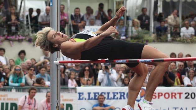 Barbora Špotáková na výšce během sedmiboje Barbora Špotáková na výšce během sedmiboje