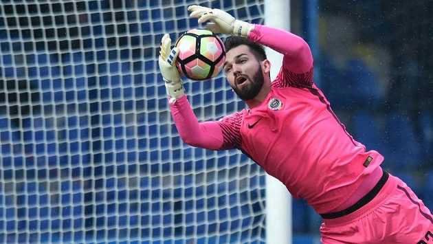 Brankář Sparty Tomáš Koubek během utkání v Liberci. Brankář Sparty Tomáš Koubek během utkání v Liberci.