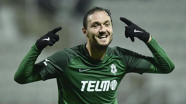 Jablonecký Martin Doležal se raduje z gólu v duelu se Zlínem. Jablonecký Martin Doležal se raduje z gólu v duelu se Zlínem.