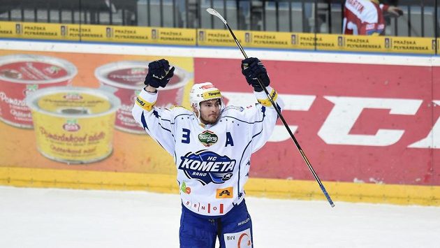 Brněnský obránce Michal Kempný se raduje ze vstřelení branky Brněnský obránce Michal Kempný se raduje ze vstřelení branky