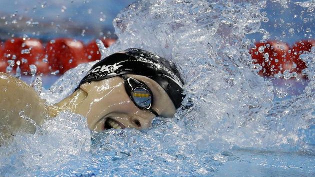 Katie Ledecká na trati 800 metrů volným způsobem. Katie Ledecká na trati 800 metrů volným způsobem.