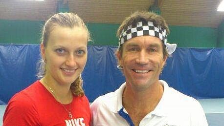 Pat Cash na fotce s Petrou Kvitovou. Pat Cash na fotce s Petrou Kvitovou.