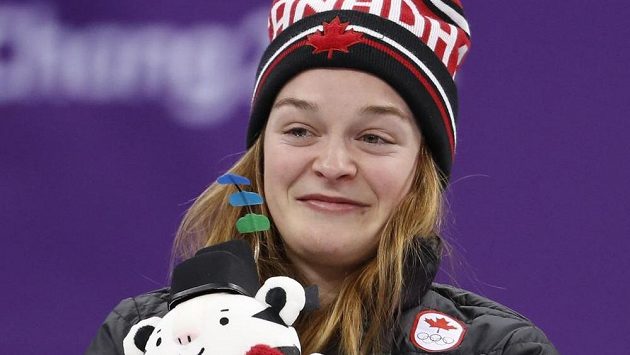 Bronzová olympijská medailistka v shorttracku Kim Boutinová. Bronzová olympijská medailistka v shorttracku Kim Boutinová.